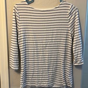 A New Day- black and white striped, 3/4 sleeves